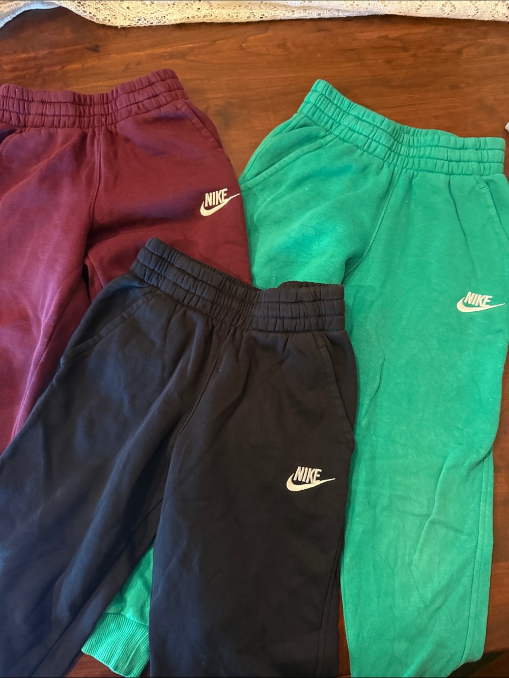 Nike Kids Sweatpants in Green, Black & Burgundy